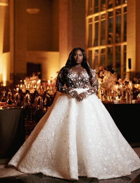 Danielle Brooks wore black designer Alonuko for her Miami wedding