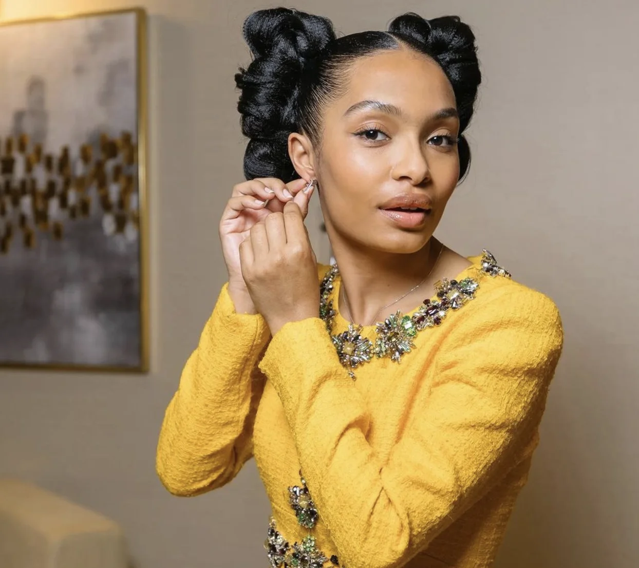 Yara Shahidi in Carolina Herrera