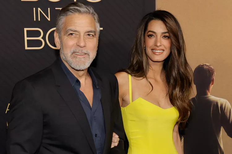 George and Amal Clooney THE BOYS IN THE BOAT Premiere